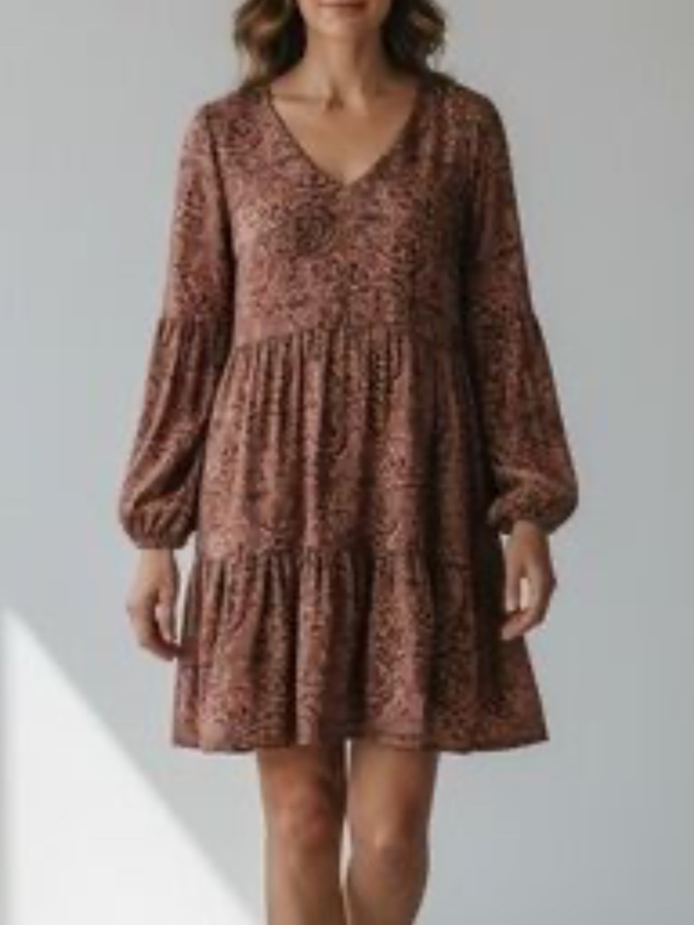 Rachel Ashwell Tiered Paisley Babydoll Dress Sz M